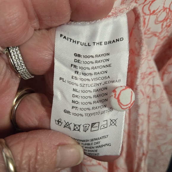 Faithfull The Brans Elegant Pink Floral Dress NWT - Picture 8 of 9